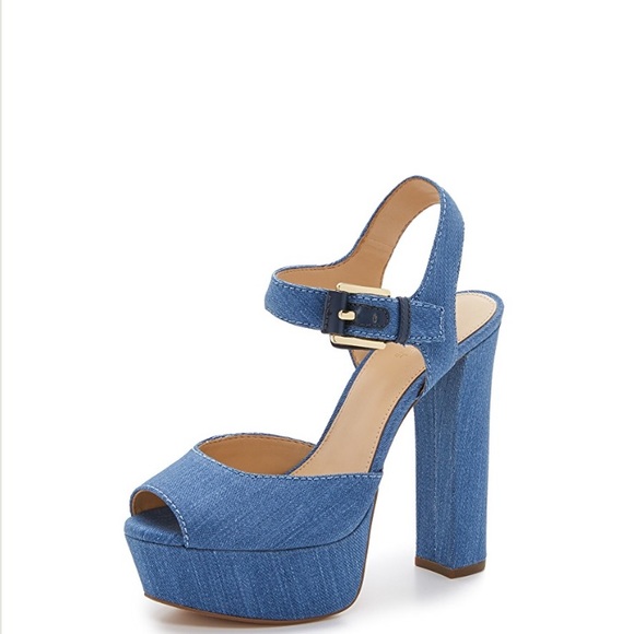 michael kors denim heels